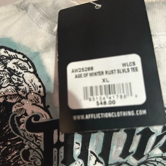 Affliction Black and White Winged Tank Top. NWT - Picture 5 of 5